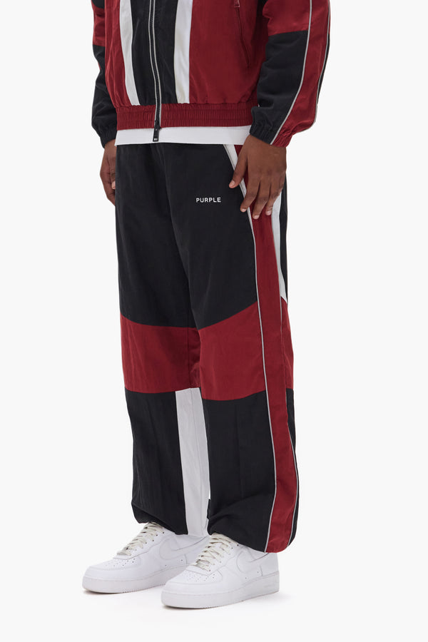 Purple Brand Wordmark Track Pant Black & Red