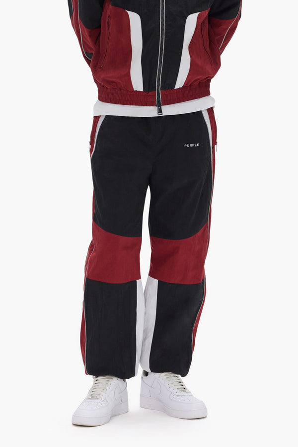 Purple Brand Wordmark Track Pant Black & Red