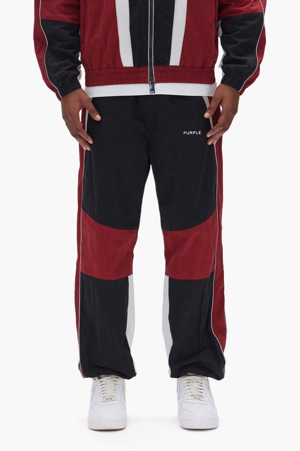 purple brand Wordmark Track Pant Black & Red