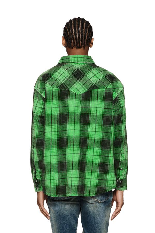 Purple Brand Wordmark Western Shirt Green