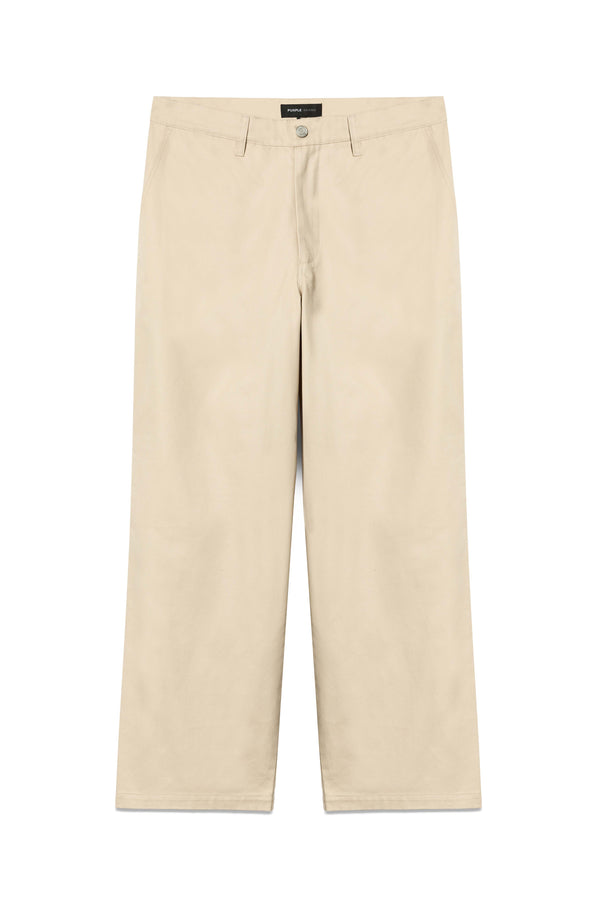 Purple Brand Wordmark Woven Pants Beige