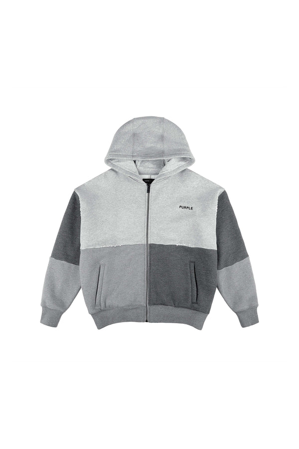 Purple Brand Wordmark Zip Up Hoodie Gray