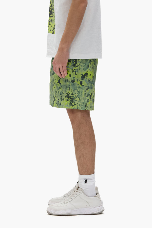 Purple Brand Worn Gothic Camo Swim Shorts Green