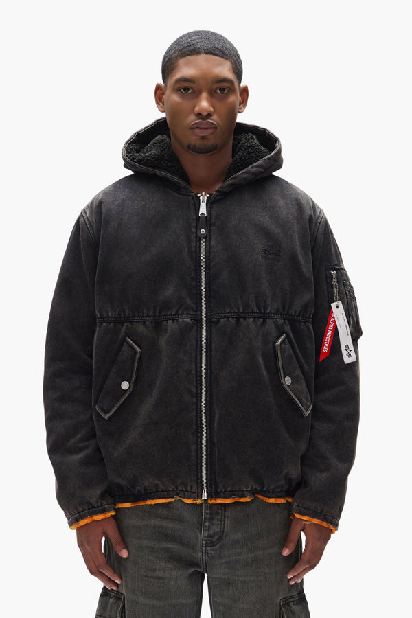 purple brand Purple X Alpha Industries Bomber Black