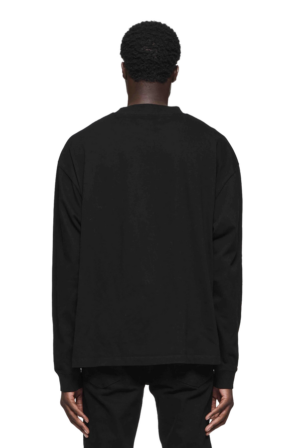 Purple Brand Script Oversized Long Sleeve T-Shirt Black