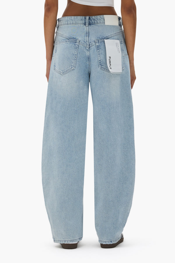 Purple Brand Sequin Blowout Barrel Leg Light Indigo