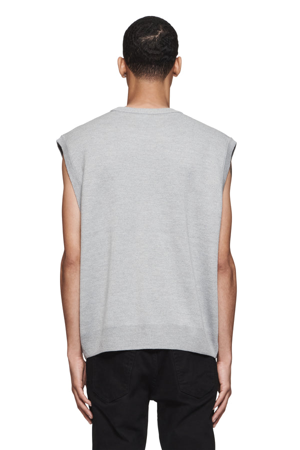 Purple Brand Sky High Wool Sweater Vest Heather Grey