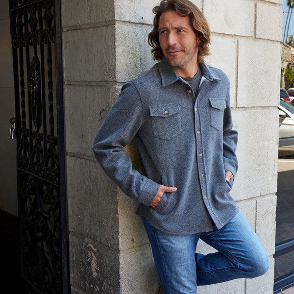 Px Los Angeles Bentley Heavy Faux Wool Work Shirt Charcoal