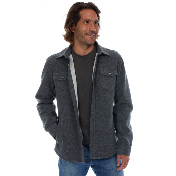px los angeles Bentley Heavy Faux Wool Work Shirt Charcoal