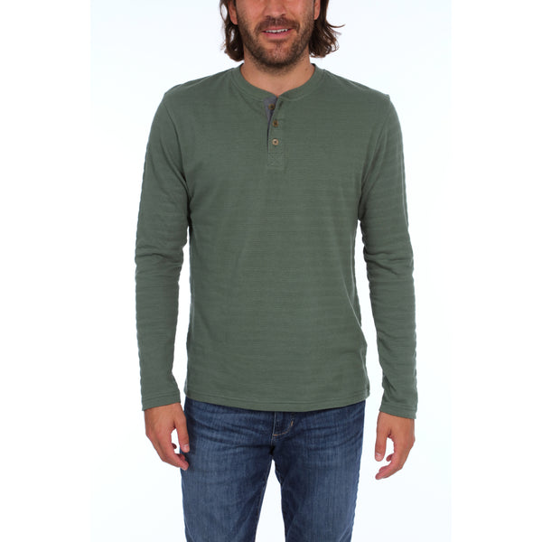 Px Los Angeles Clark Long Sleeve Henley Mystery Green