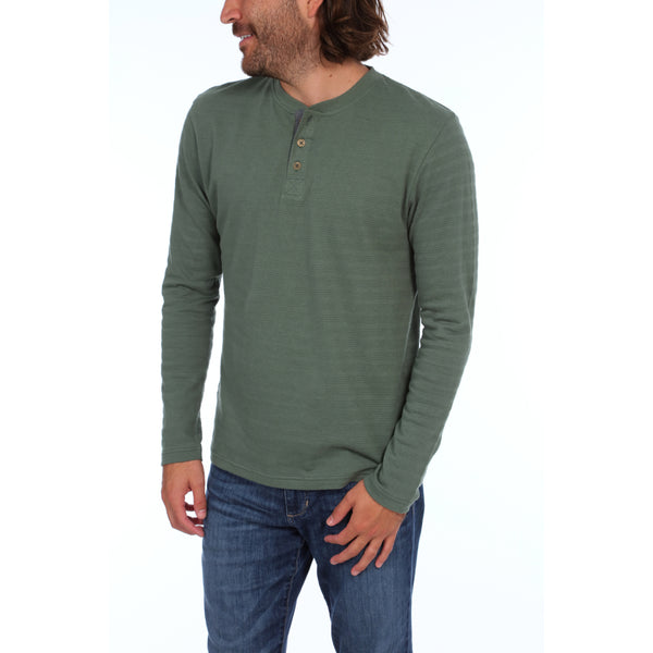 Px Los Angeles Clark Long Sleeve Henley Mystery Green