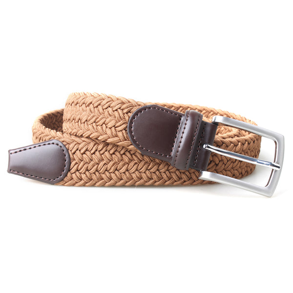 px los angeles Clyde 3.5 CM Woven Stretch Belt Khaki