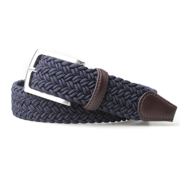 Px Los Angeles Clyde 3.5 CM Woven Stretch Belt Navy