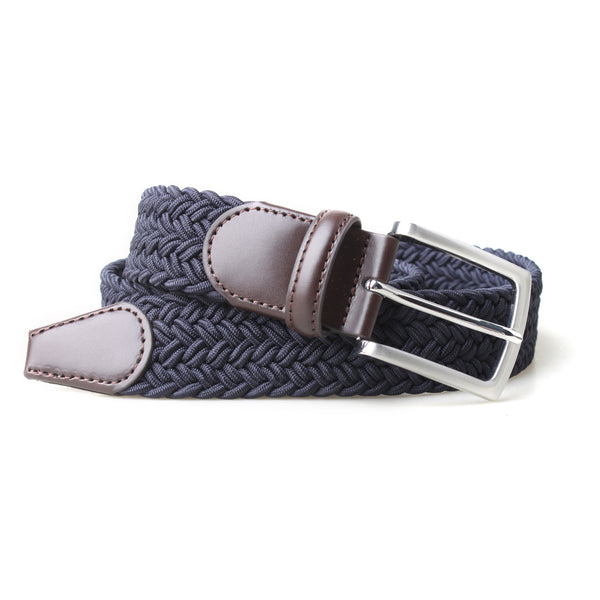 px los angeles Clyde 3.5 CM Woven Stretch Belt Navy