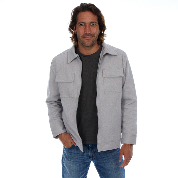 Px Los Angeles Curtis Zip Up Cargo Jacket Light Grey