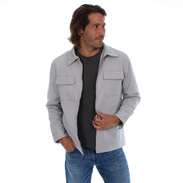 Px Los Angeles Curtis Zip Up Cargo Jacket Light Grey