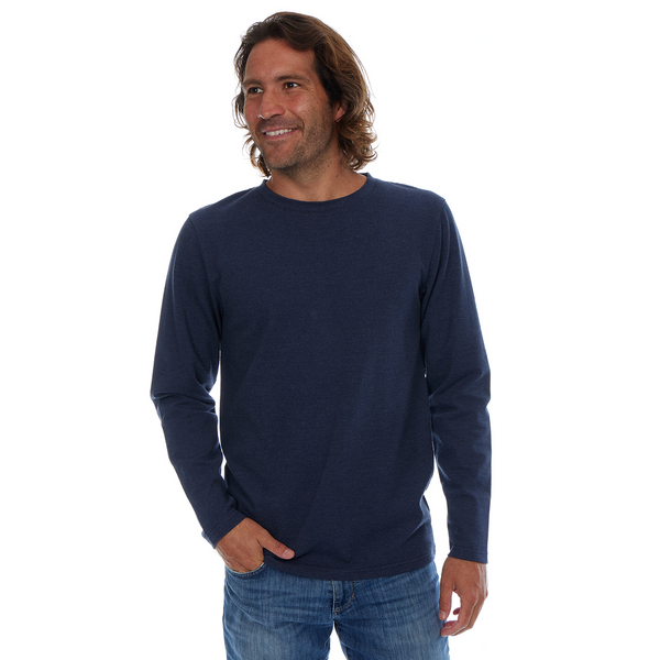 px los angeles Daniel Long Sleeve Crew Neck Tee Navy Heather