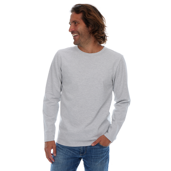Px Los Angeles Daniel Long Sleeve Crew Neck Tee Oatmeal Heather