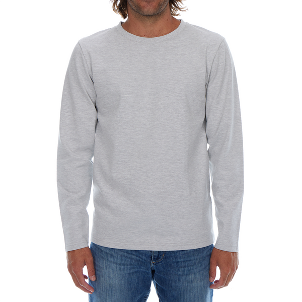 Px Los Angeles Daniel Long Sleeve Crew Neck Tee Oatmeal Heather