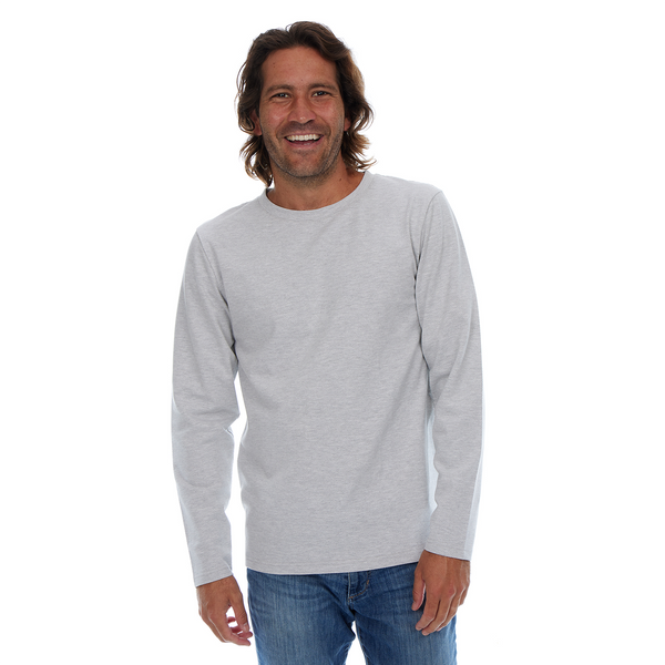 px los angeles Daniel Long Sleeve Crew Neck Tee Oatmeal Heather