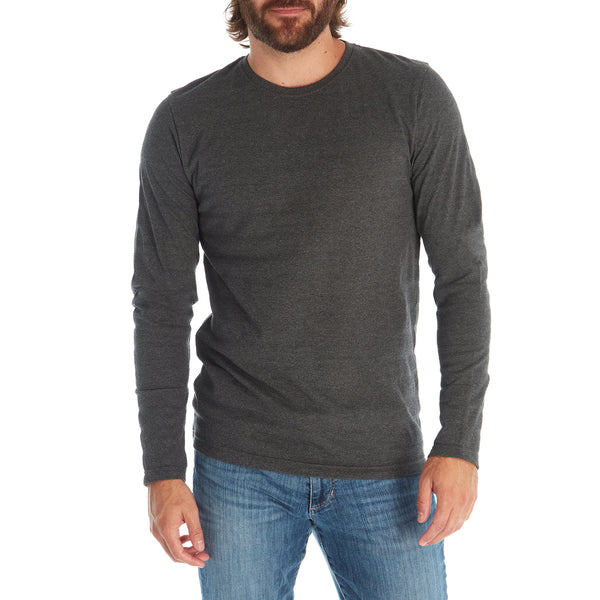 Px Los Angeles Devin Textured Long Sleeve Tee Charcoal Heather