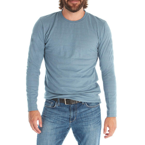 Px Los Angeles Devin Textured Long Sleeve Tee Dusty Blue