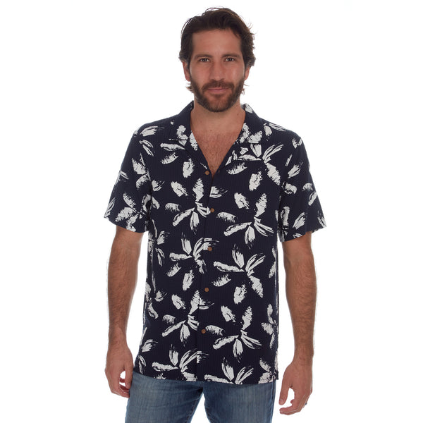 Px Los Angeles Dorian Printed Seer Sucker Shirt Navy Blazer