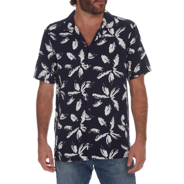 Px Los Angeles Dorian Printed Seer Sucker Shirt Navy Blazer