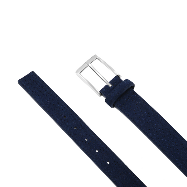 Px Los Angeles Edwin Suede Leather 3.5 CM Belt NAVY