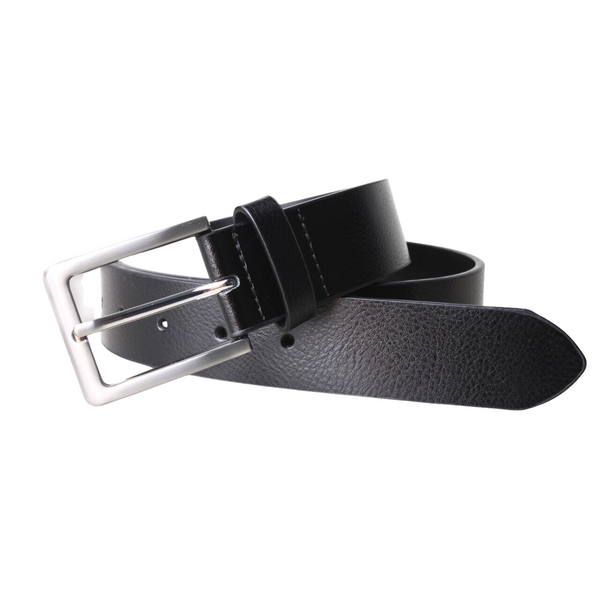Px Los Angeles Grant Textured Leather 3.5 CM Belt Black