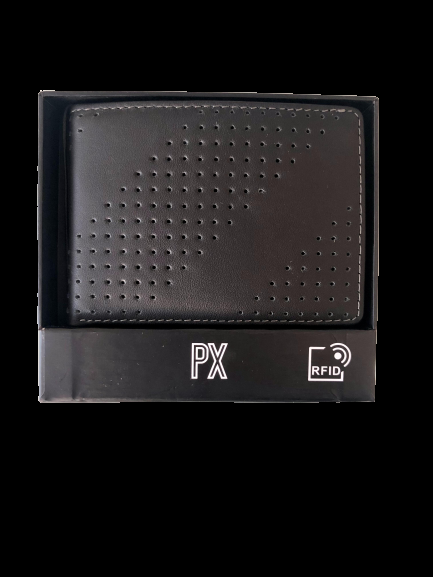 Px Los Angeles Gus Leather Diagonal Perforated Bifold Wallet