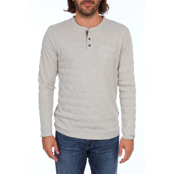 Px Los Angeles Harper Long Sleeve Henley Grey Heather