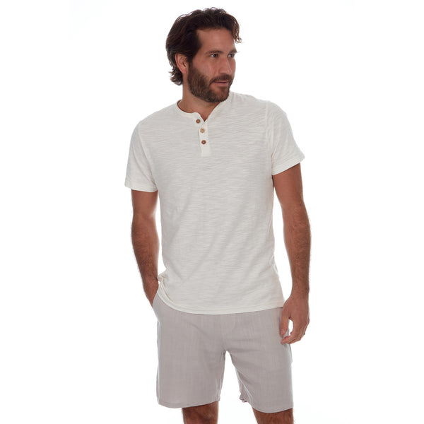 px los angeles Harry Linen Cotton Short Almond Milk