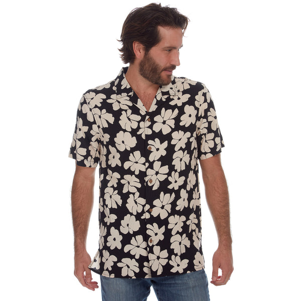 Px Los Angeles Hector Printed Seer Sucker Shirt Black