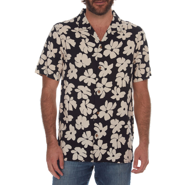 Px Los Angeles Hector Printed Seer Sucker Shirt Black