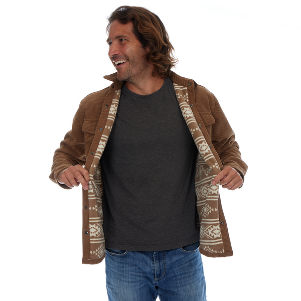 Px Los Angeles Hugo Corduroy Microfiber Lined Jacket Brown