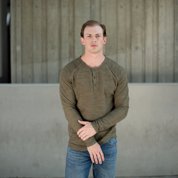 Px Los Angeles Jax Long Sleeve Henley Military Heather
