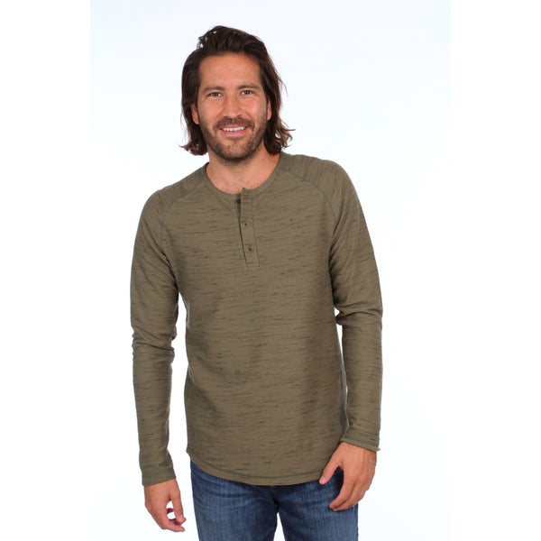 px los angeles Jax Long Sleeve Henley Military Heather