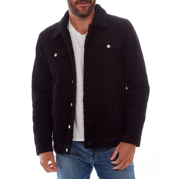Px Los Angeles Kolton Corduroy Trucker Jacket True Black