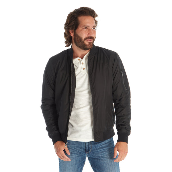 px los angeles Lewis Sherpa Lined Bomber Jacket Black