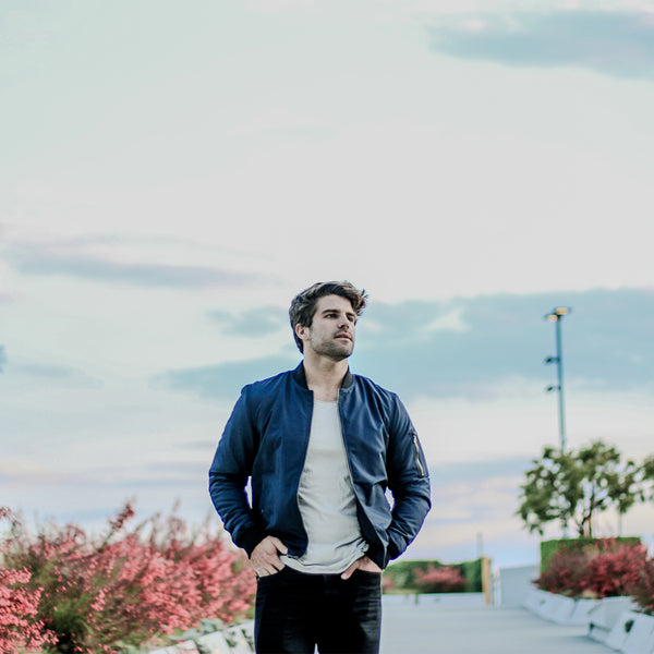 Px Los Angeles Lewis Sherpa Lined Bomber Jacket Navy