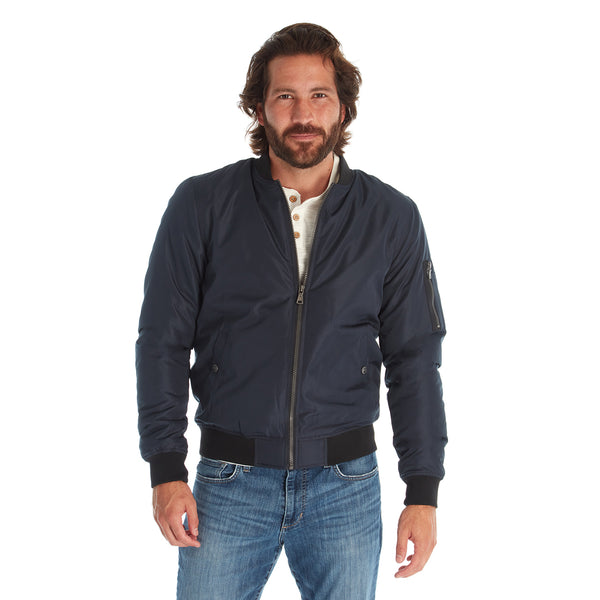 Px Los Angeles Lewis Sherpa Lined Bomber Jacket Navy