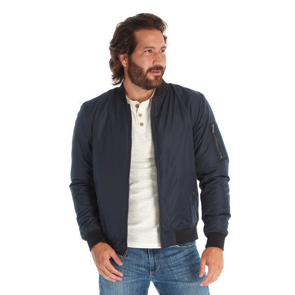 px los angeles Lewis Sherpa Lined Bomber Jacket Navy