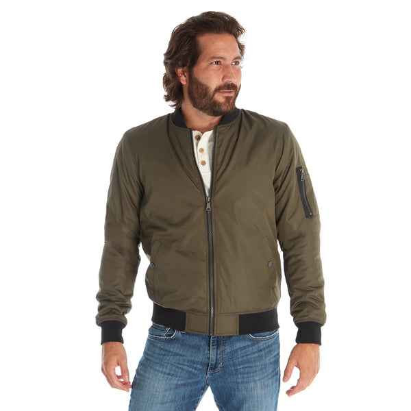 Px Los Angeles Lewis Sherpa Lined Bomber Jacket Olive