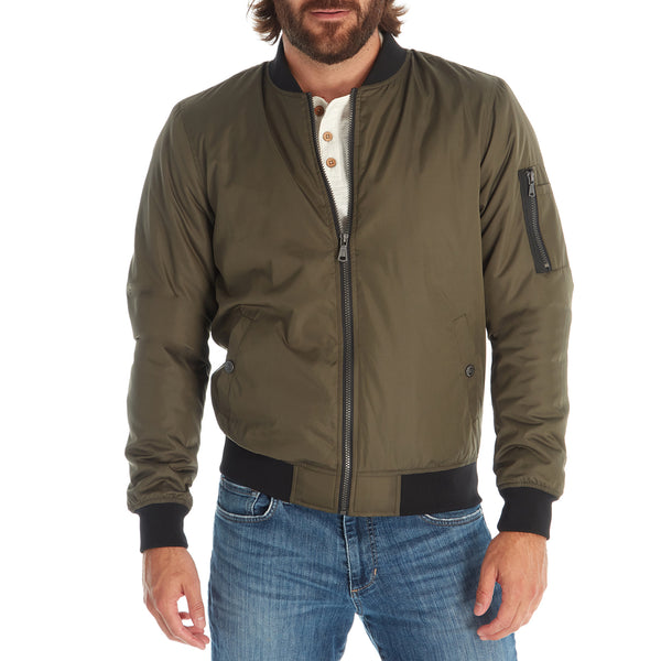 Px Los Angeles Lewis Sherpa Lined Bomber Jacket Olive