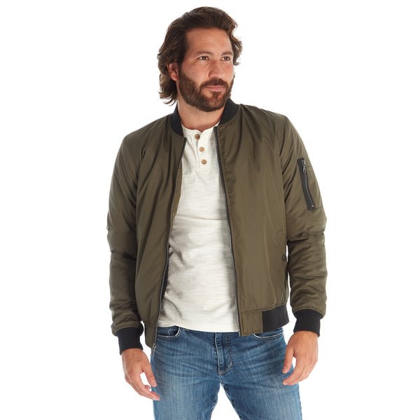 px los angeles Lewis Sherpa Lined Bomber Jacket Olive