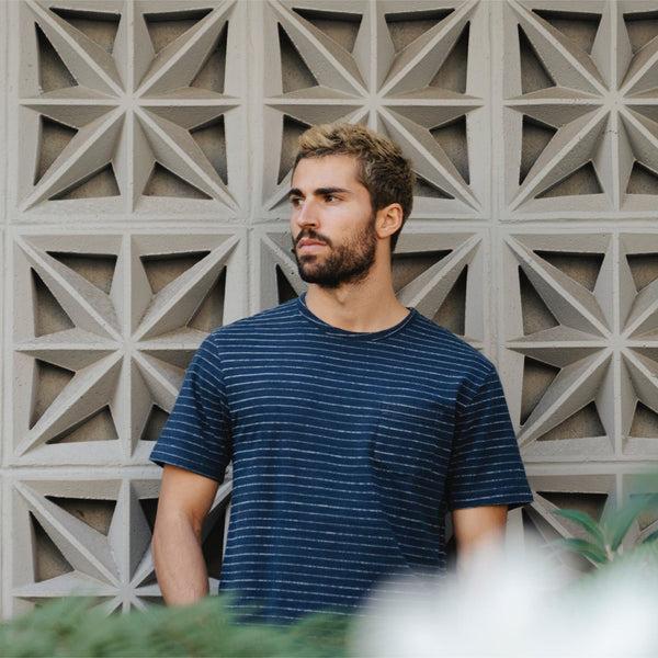 Px Los Angeles Lucas Indigo Jacquard Tee Indigo Saltwater