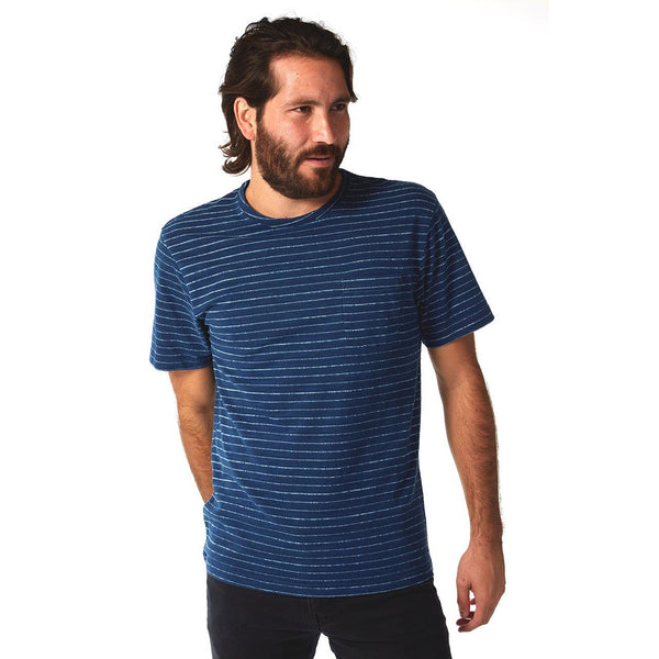 px los angeles Lucas Indigo Jacquard Tee Indigo Saltwater