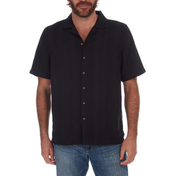 Px Los Angeles Luis Vertical Stripe Jacquard Shirt Black