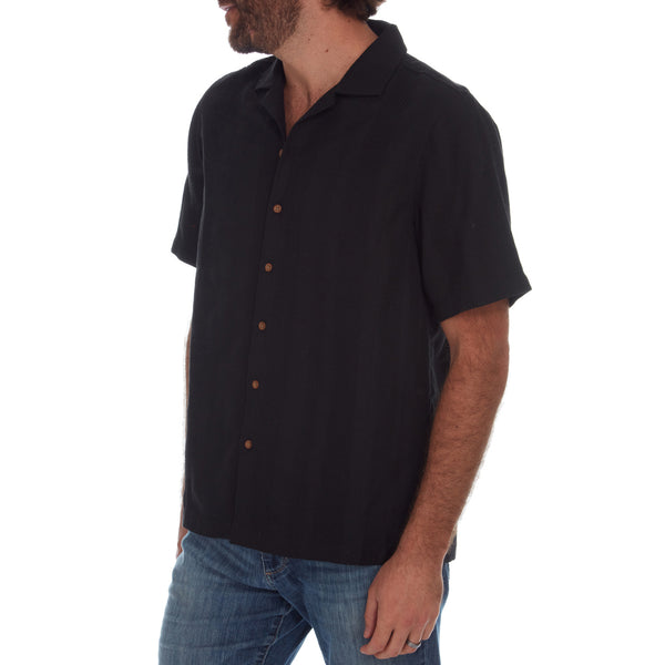 Px Los Angeles Luis Vertical Stripe Jacquard Shirt Black